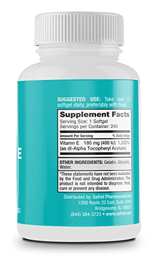 Vitamin E 180 Mg (400 Iu) Dl-Alpha, Dietary Supplement For Antioxidant Support, 240 Softgels, 240 Day Supply #TOP1