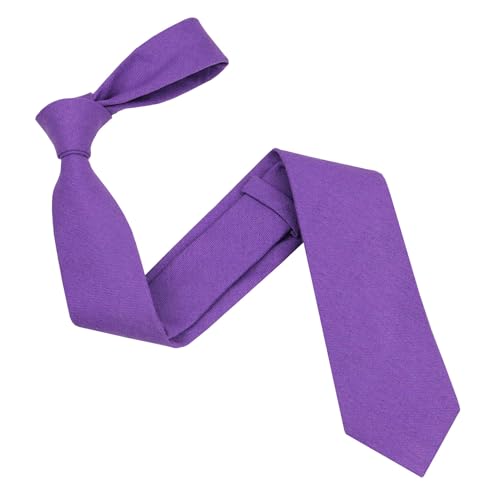 Image of Mens Solid Linen Ties - Regular Width Pattern Necktie for Men