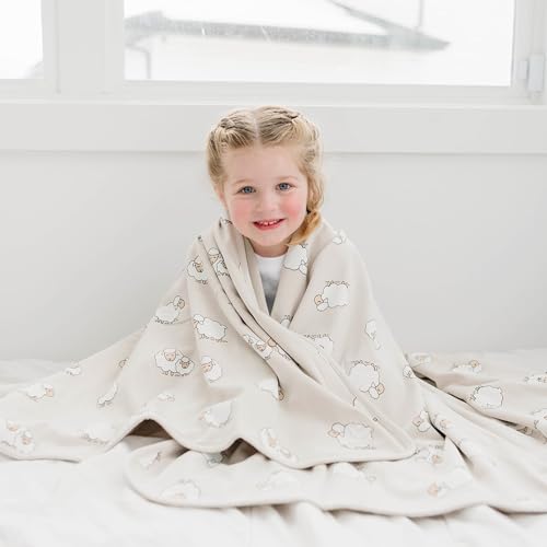 Image of Woolino Toddler Blanket - Merino Wool and Organic Cotton Baby Blanket for Girls and Boys - 4 Season - 52.5 inch x 40 inch - Sheep