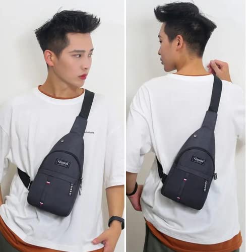 Mochila tiracolo masculina para viagem ao ar livre esportiva mochila tiracolo (Preto)