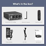 Fosi Audio BL20A 200W Bluetooth 5.0 Domowy wzmacniacz audio Stereo Mini Hi-Fi Class D Zintegrowany wzmacniacz z U-Disk / 3,5 mm wejściem AUX/RCA i pilotem do domowych głośników pasywnych