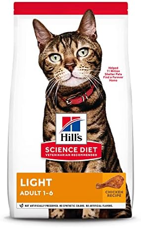 Hill's Science Diet Dry Cat Food, Adult, Light for Healthy Weight & Weight Management, Chicken Recipe, 7 lb Bag (Packaging May Vary)