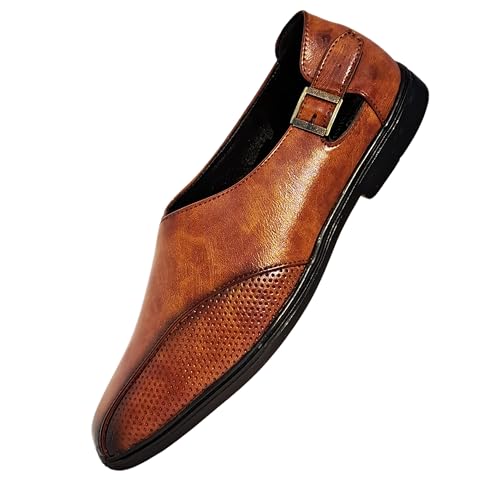 Image of ASTROVIA Men's Synthetic Leather Outdoor Loafer Shoes | Causal Shoes | Loafers | Moccasins | Lighweight Slip-On's | Soft Cushioned Insole | Trendy Non Lace-up Deisgn | Stylish & Comfortable