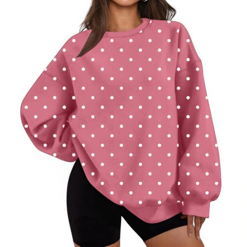 Oversized Crew Neck Sweatshirts Women Long Sleeve Fleece Comfort Tops 2026 - image 2