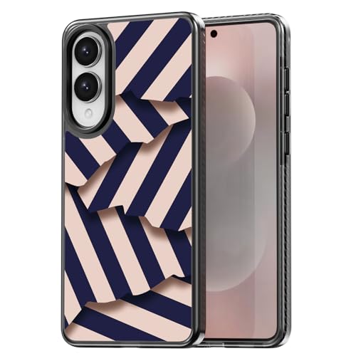Rosarnnah for Samsung Galaxy S25 Edge Case Aesthetic Black, Black Candy Stripe