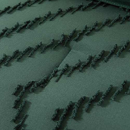 Sleepbella King Size Comforter Set Forest Green, Chevron Tufted Design Bedding Comforter Sets Dark Green 3Pcs (1 Comforter & 2 Pillowcases) #TOP7