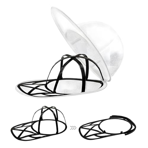 QckZee Cap Waschmaschinen Form mit Netzbeutel – Basecap Waschgestell zum Kappe Waschen – Faltbarer Cap Washer & Mützenhalter – Waschmaschine Zubehör für Snapbacks & Baseballcaps
