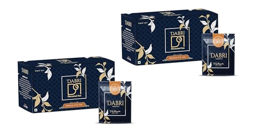 Image of Dabri Masala Tea Premium 50 Double Chamber Dip Tea Bags|Pack of 2 x 25 Bags|Kadak Masala Chai Patti Powder with Natural Spices|Rich Aromatic Blend|Boosts Immunity & Increases Energy Levels