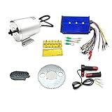 Electric Brushless DC Motor Complete Kit, 48V 2000W 4300RPM High Speed Motor, with 60A 18 Mosfet Controller, 3-Speed Throttle, Electric Scooter Bicycle Motorcycle Mid Drive Motor, DIY Part