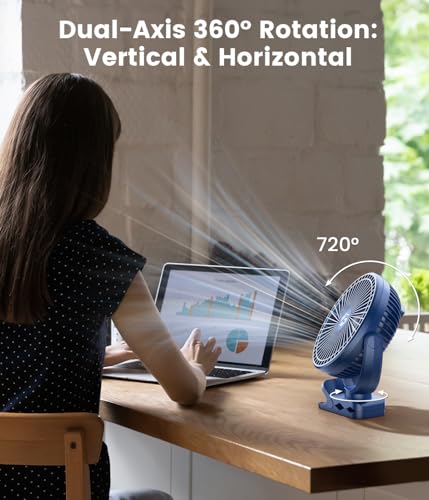 Image of Korbot 8-inch Clip on Fan -20000mAh Portable Fan Battery Rechargeable with 3 Speeds and Strong Airflow, USB Fan Small Desk Fan Personal Quiet Fan for Office Stroller Bedroom and Camping.
