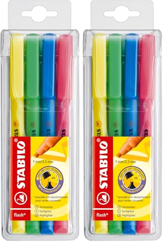 STABILO flash Surligneur Pochette x 4 surligneurs fluo Coloris assortis - vue 2