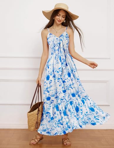 Image of GRACE KARIN Womens Summer Floral Maxi Dresses 2026 Long Flowy Boho Dress Beach Vacation Sundresses Casual Clothes with Pocket