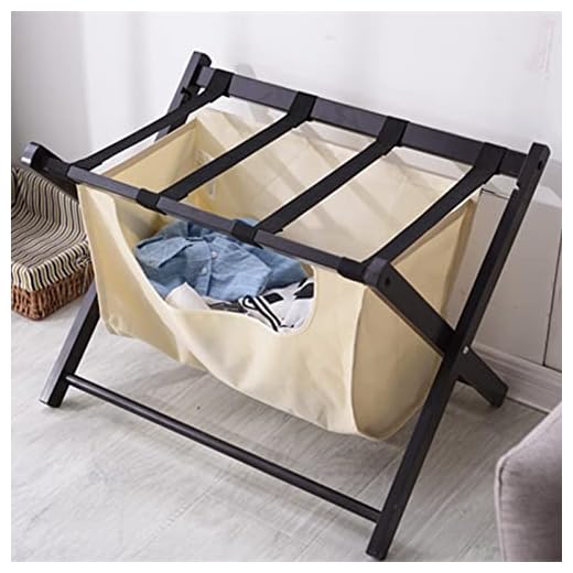Folding Luggage Rack with Fabric Basket