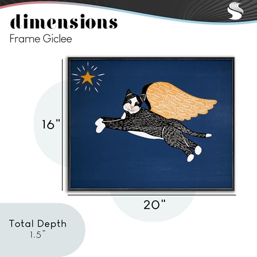 Tableau Chat d'ange noir Stupell Industries 16x20 cm - 5