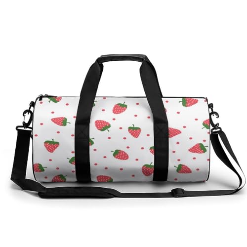 Sac de sport Fraise bagage cabine 45x23x23cm compact pour le week-end