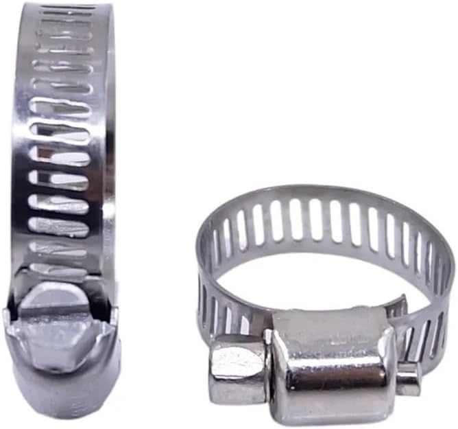 Stainless Steel Hose Clamps, 5Pcs 6mm ~ 600mm Stainless Steel Drive Hose Clamps Adjustable Tri Gear Worm Oil Fuel Water Pipe Tube Fixed Clip Spring Cramps Clamping(16-25mm x 5Pcs)