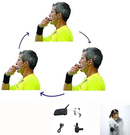 Maxquall Vezeték Nélküli Bírói Headset - 3 Bíró Egyidejű Kommunikációjához - Bluetooth Fülhallgató Szett Futballhoz, Síeléshez, Terepjárókho