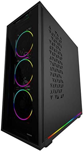 GameMax View ARGB PC Gaming case, ATX, 3 x 120mm Razor Fans Included, 2 x ARGB LED Strips Included, ARGB Hub, 9 Fan Support, Water-Cooling Ready | Black