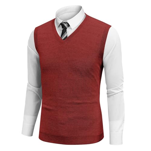 Men Vest Sleeveless 2025 Lightweight Vest Sweater Business Work V Neck Solid Pullover Relaxed Fit Knitted Tops