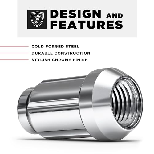 White Knight 3806-4 Chrome M12x1.25 Spline Lug Nut with Key, 4 Pack (for AFTERMARKET Wheels with Smaller 0.80\" Diameter Seating) - Thumbnail 5