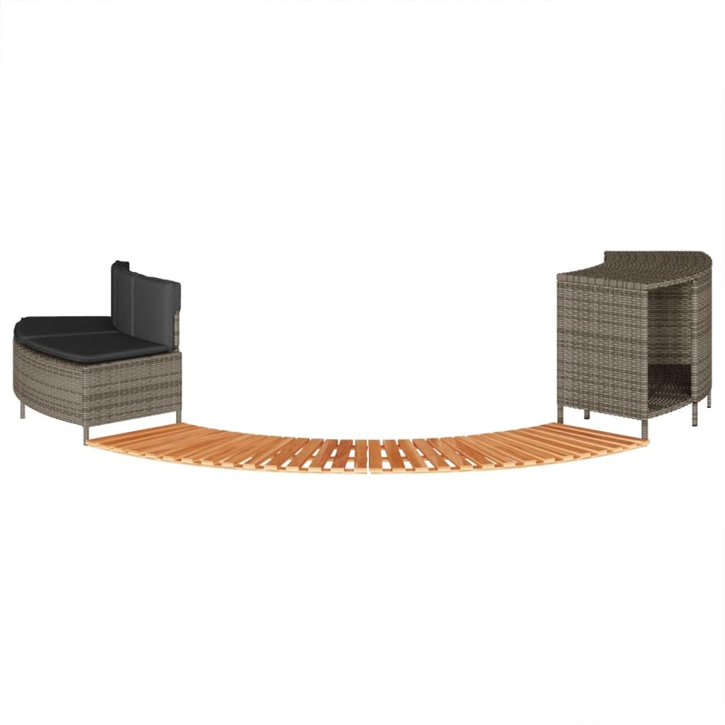 Genérico Borde bañera hidromasaje Madera Acacia y ratán sintético Gris,Casa y jardín,Piscina y SPA,Accesorios para Piscinas y SPA,365615