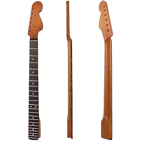 22fret Matte 9.5" Electric Guitar Neck ST Canadian Roasted Maple Electric Guitar Neck, Cow Bone Nut, Rosewood Fingerboard Cover