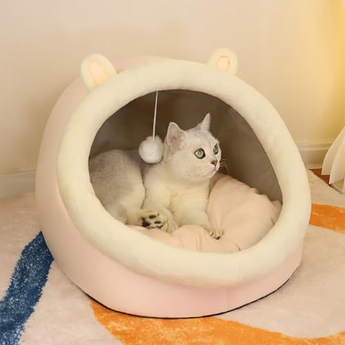 Pet Bed, Pet Supplies, Semi Enclosed Cats Bed, Quality Polyester, Built in Cushion, Three-Dimensional Cats Ear or Bears Shaped, Soft and Puffy Appearance, Thicken Warm Fabric