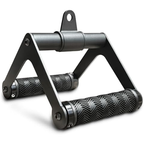 Berufexp Double D Handle 360 Rotataing Cable Row Attachment for Cable Machine, Soft Rubber Cable Machine Attachment Hanlde LAT Pulldown Attachments, Close Grip LAT Pull Down Handle Cover