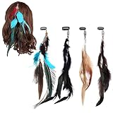 Feather Hair Clips Boho Hair Extensions Gypsy Headpiece Carnival Party Indian Peacock Hair Accessori