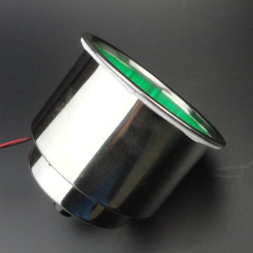 1PCS Stainless Steel Green 8 LED Cup Drink Holder Marine Boat Car Truck RV Well (4)