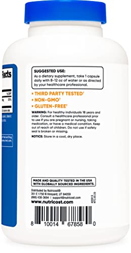 Nutricost Magnesium Glycinate Capsules (500 Mg), 240 Capsules - Gluten Free, Non-Gmo, Vegan #TOP3