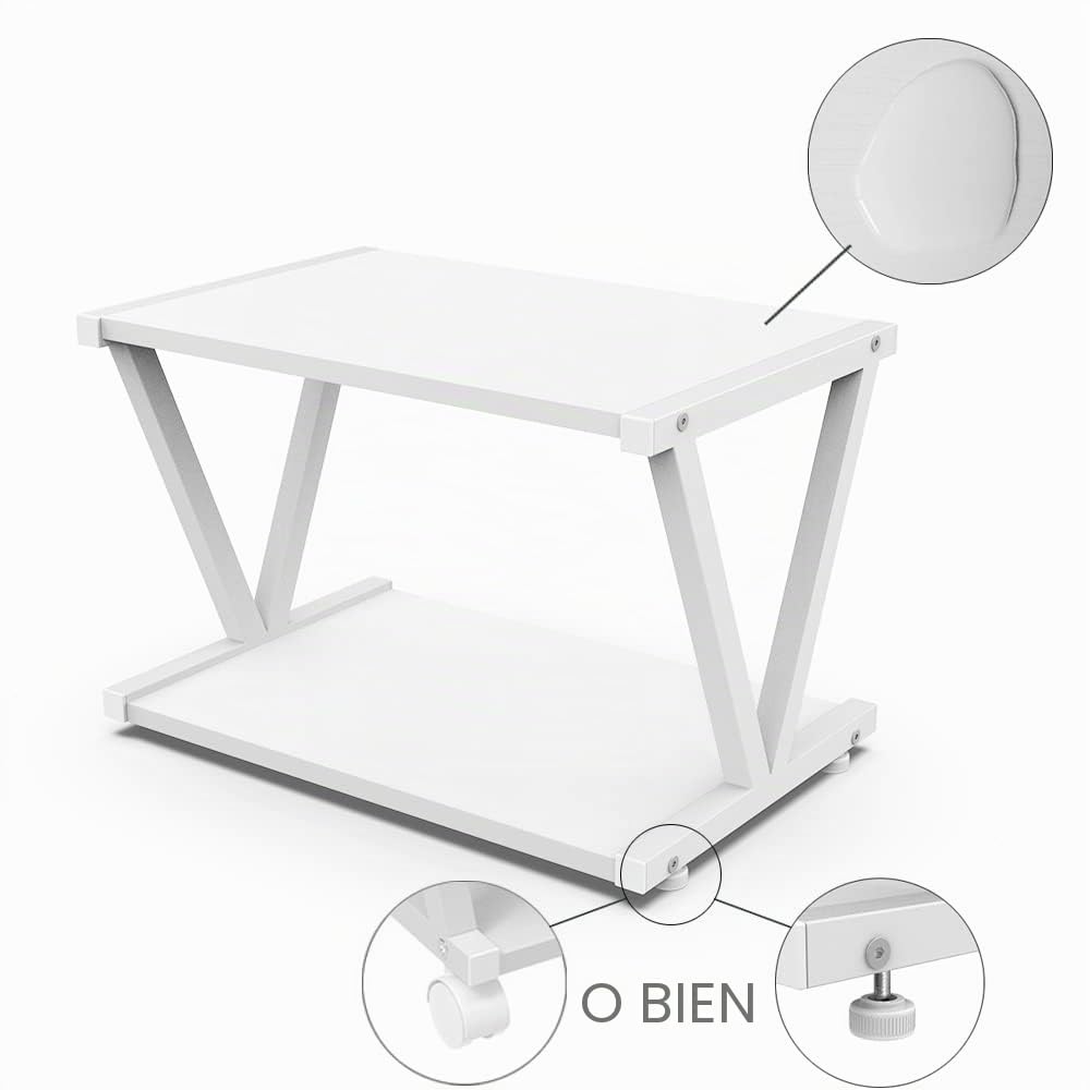 VEDECASA Soporte para impresora de escritorio de 2 niveles, debajo del escritorio, de madera, para impresora, estilo rústico industrial de granja, estante de almacenamiento de madera, organizador de
