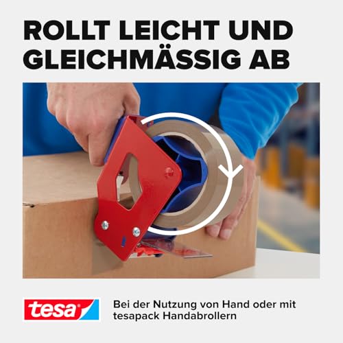 tesa tesapack 4280 PP Paketband im 6er Pack - Universal Klebeband zum Verpacken von Paketen und Kartons - braun - 6 Rollen je 66 m x 50 mm