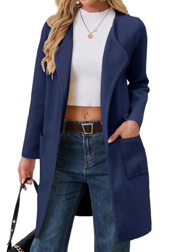 Image of Alaster Queen Women's Open Front Knit Long Fall Sweater Cardigan Coatigan