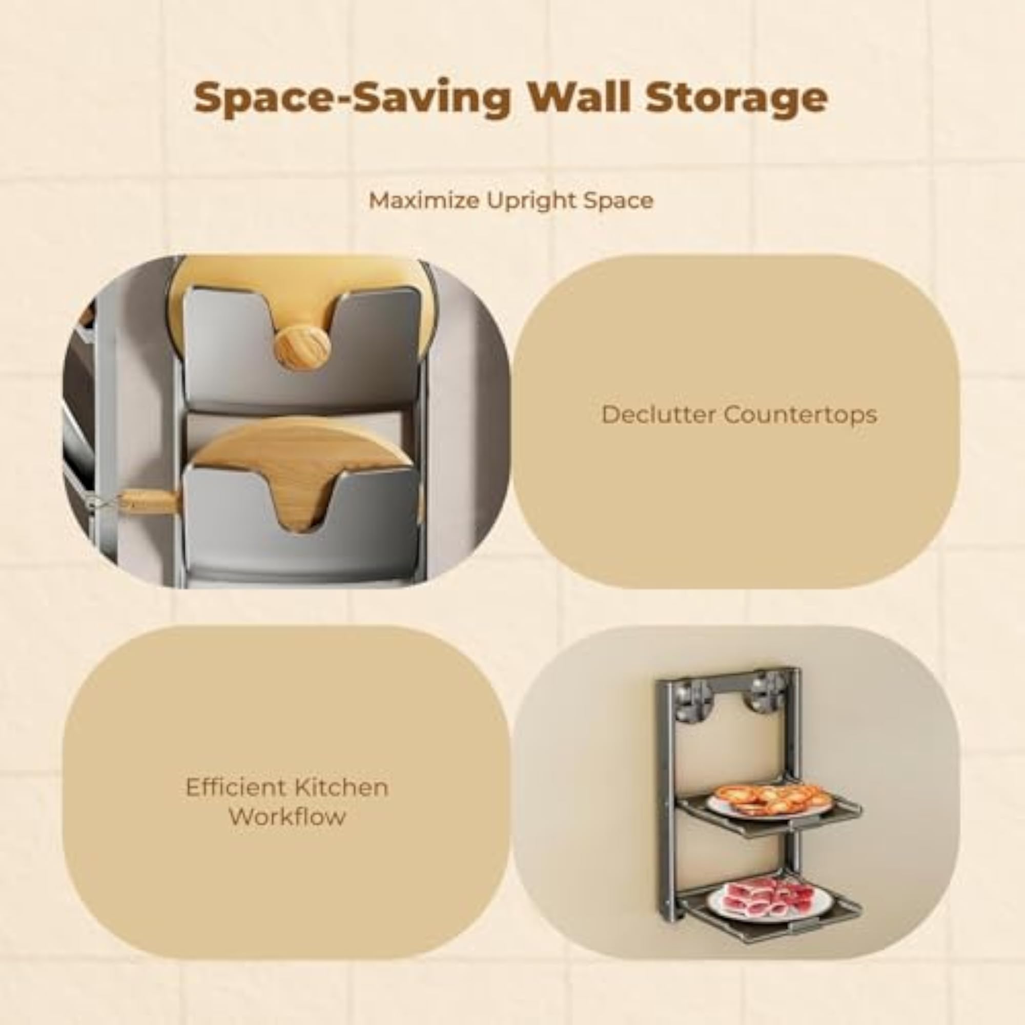 Pot Lid Holder Kitchen Organizer, 3-Layer Multifunctional Rack