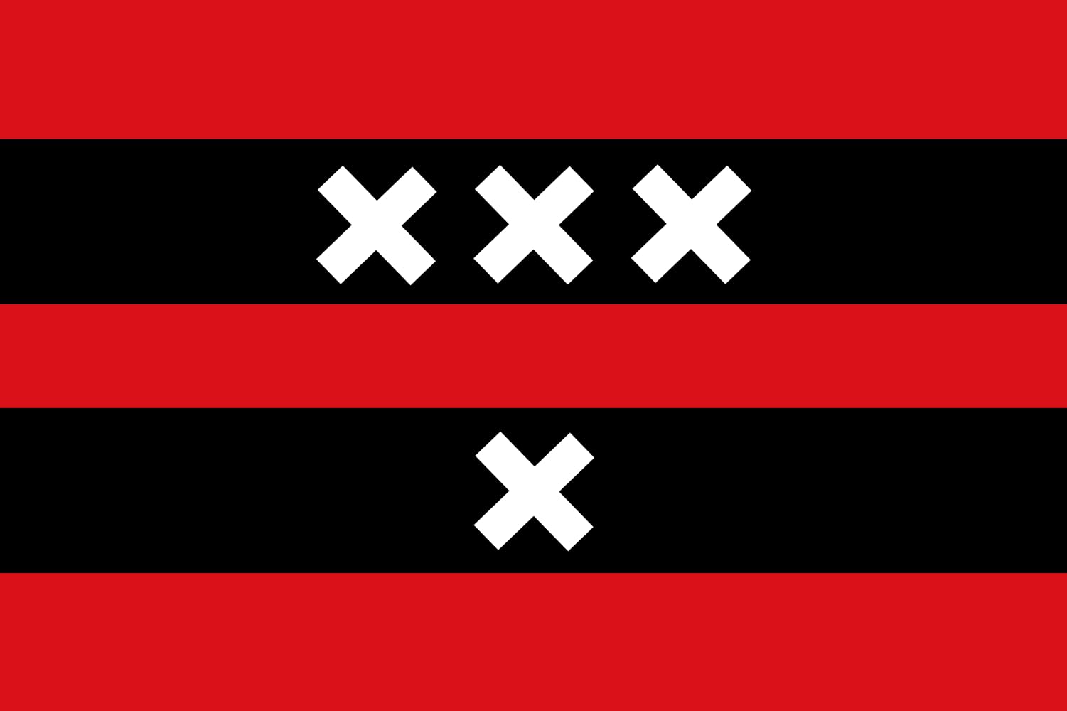 Drapeau d'Amstelveen grand format paysage pour mât