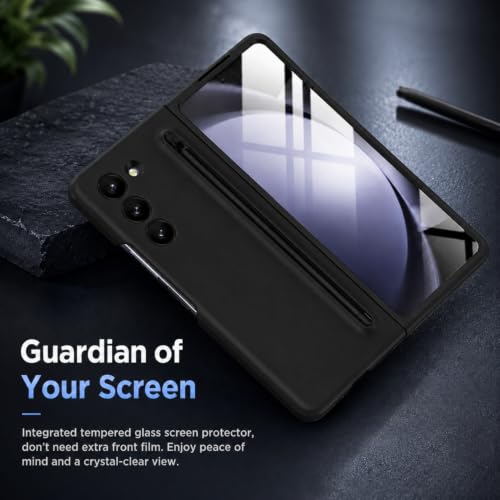 Image of TechTrendz PC Ultra Slim Premium Case for Samsung Galaxy Z Fold 7 Case with Built in Screen Protector with Compact S Pen Holder & Storage Slot,Protective Phone Case for Z Fold 7 Back Cover-Black