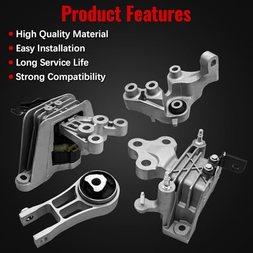 68224744AB Engine Motor Mount Transmission Mount Torque Strut Mount Set Fit for Chrysler Pacifica 3.6L V6 2017-2023, for Voyager 3.6L V6 2020-2022, Replace 68485537AA 68224742AD 68224746AB - Thumbnail 4