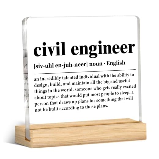 Civil Engineer Gifts Office Desk Decor Engineering Gifts for Civil Engineer Definition Acrylic Desk Plaque Sign