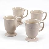 The Pioneer Woman Cowgirl Lace Mug Set, Set of 4 (Linen/Beige)