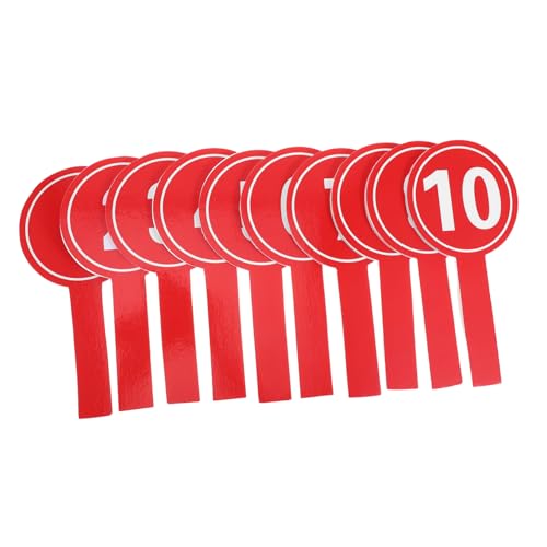 Paddles con números de mano 10 pcs Rojo 12x24cm miniatura 1