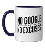Baby Boomer Mom Raised Kids No Google Excuses Tough Without Ceramic Mug, Dark Blue/White, 11oz