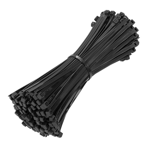 Beshine Black Cable Ties, 200mm x 4.8mm, Pack of 200, 8" Tie Wraps - Self Locking Small Nylon Zip Ties for Home Office Garage and Workshop