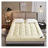 Colchones Colchón de Suelo de Futón Extra Grueso, Colchón Suave, Colchón de Camping, Colchón de Tatami Enrollable Plegable Portátil para Habitaciones de Huéspedes, Dormitorios(Beige,150*200cm)