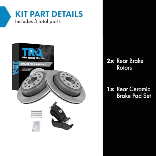 Image of TRQ Rear Ceramic Brake Pad and Rotor Set | For 2003-2004 Lincoln Town Car