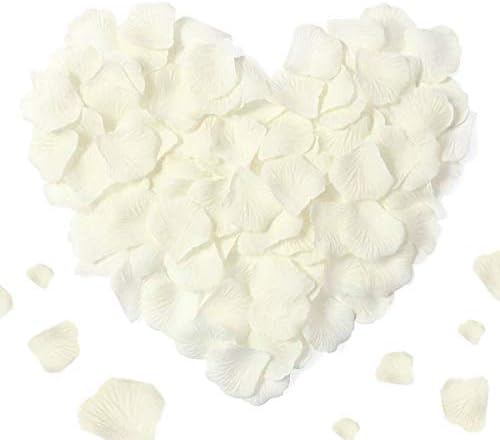 3000pcs Silk Rose Petals, Artificial Flower Petals for Wedding Aisle, Confetti for Party Romantic Night Valentine's Day Bed Table Scatter Decoration (Ivory Cream)