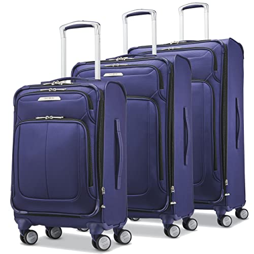 Image of Samsonite Solyte DLX Softside Expandable Luggage with Spinner Wheels, Iris Blue, 3-Piece Set (20 /25 /29)