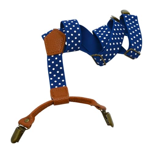 DYNWAVE Kids Suspender with Clips Pants Suspender for Trousers Party Wedding Formal Wear, Blue