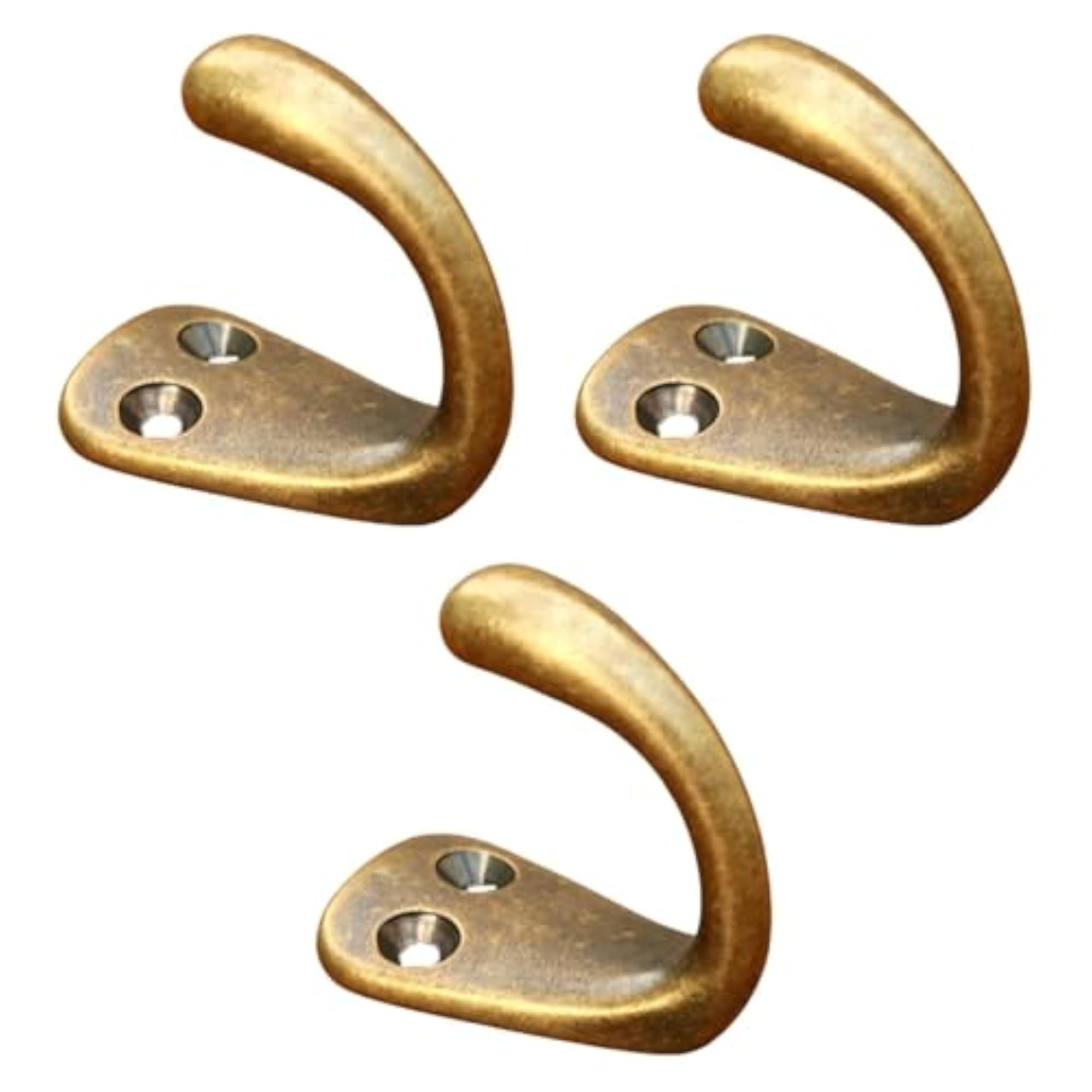 3Pcs Multi-Purpose Brass Hooks for Wall Mount, Versatile Coat Hooks