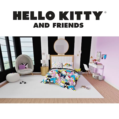 Image of Franco Collectibles Hello Kitty & Friends Bedding 7 Piece Super Soft Comforter and Sheet Set with Sham, Queen, (Official Licensed Product)